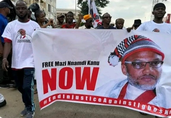 #FreeNnamdiKanu Protest Dispersed in Abuja as Police Take Over Streets